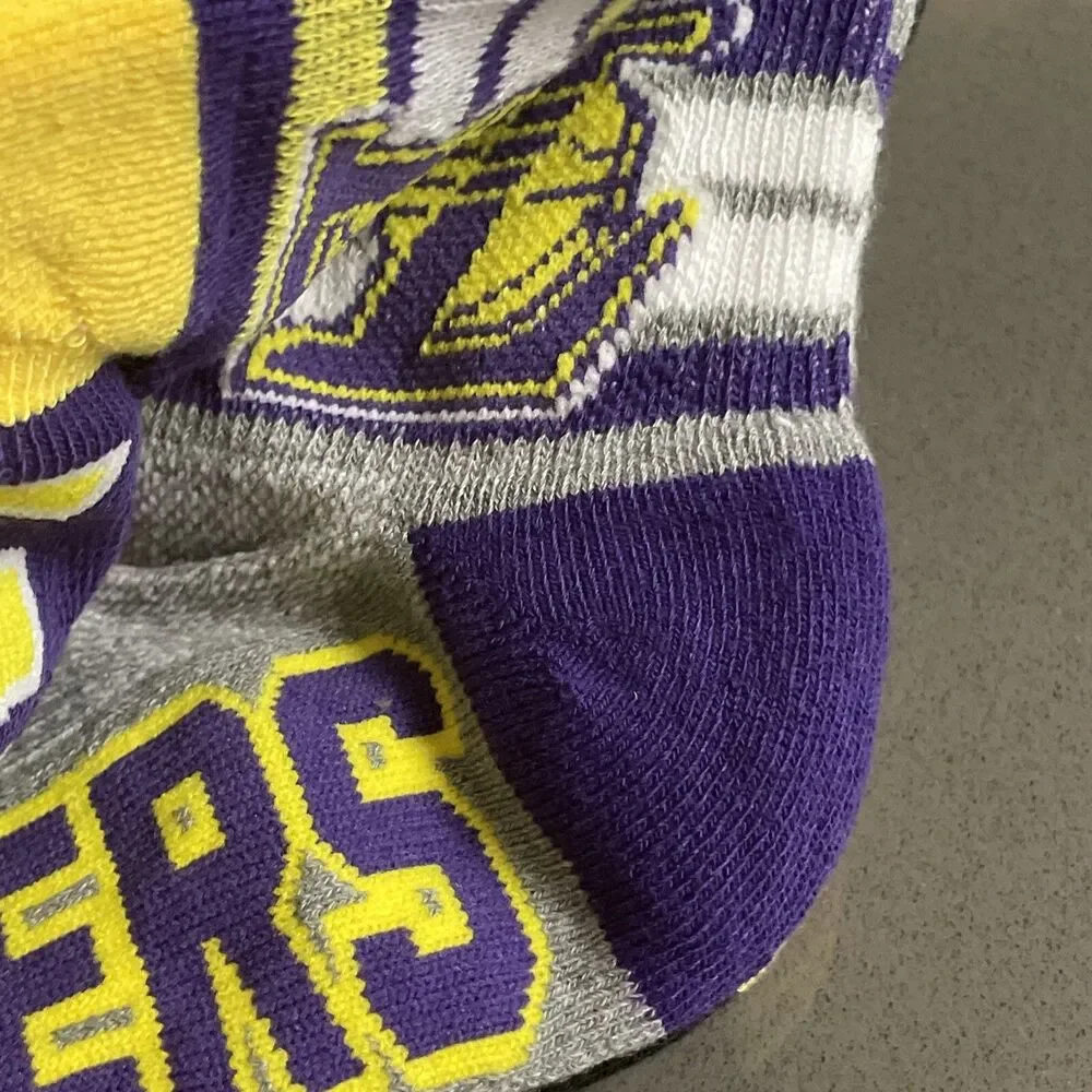 3 Pair NBA Ultra Game Los Angeles Lakers Quarter Cut Socks 7-9 M Shoe 9-4 Kids